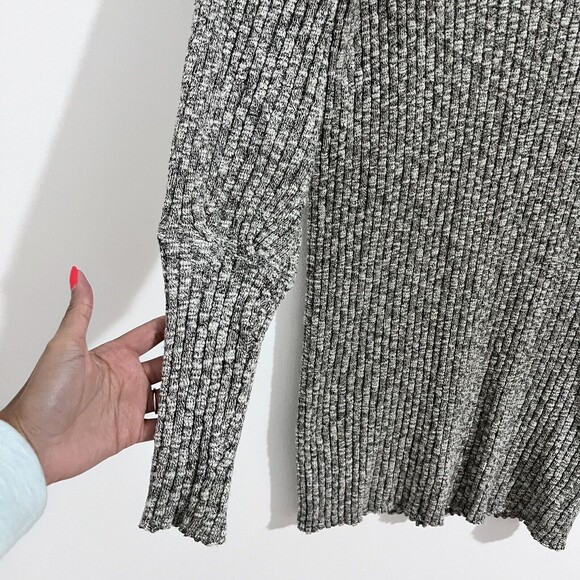 Mod Ref Gray Ribbed Sweater Dress Size S Long Sleeve Casual Heathered Modern - Picture 3 of 8